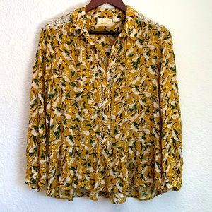 Anthropologie Maeve Peplum Rabbit Top